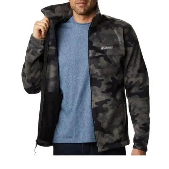 COLUMBIA Mens MEDIUM Steens Mountain Camo Black/Gray Full Zip Jacket - Picture 6 of 14